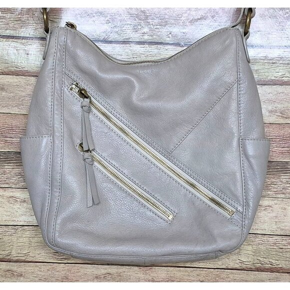 HOBO International Pebbled Soft Leather Neutral Taupe Shoulder Bag Purse MINT - Picture 2 of 8